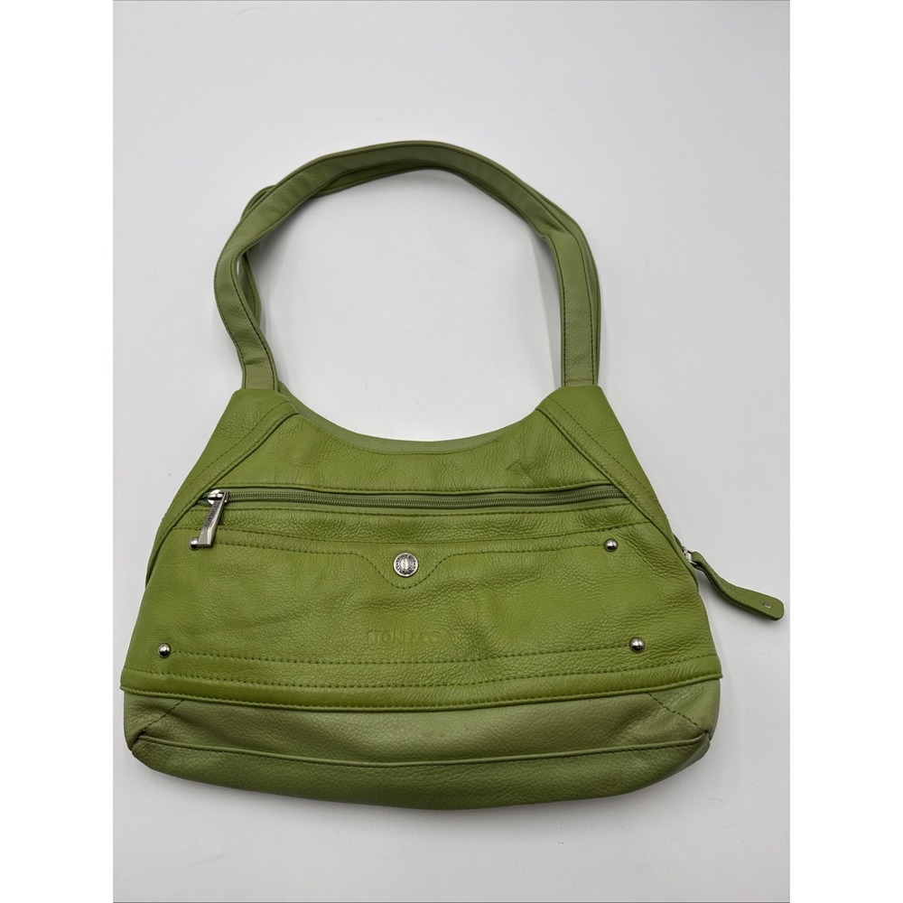 Stone & Co Handbag Genuine Leather Lime Green Shoulder Bag Y2K Stone Mountain